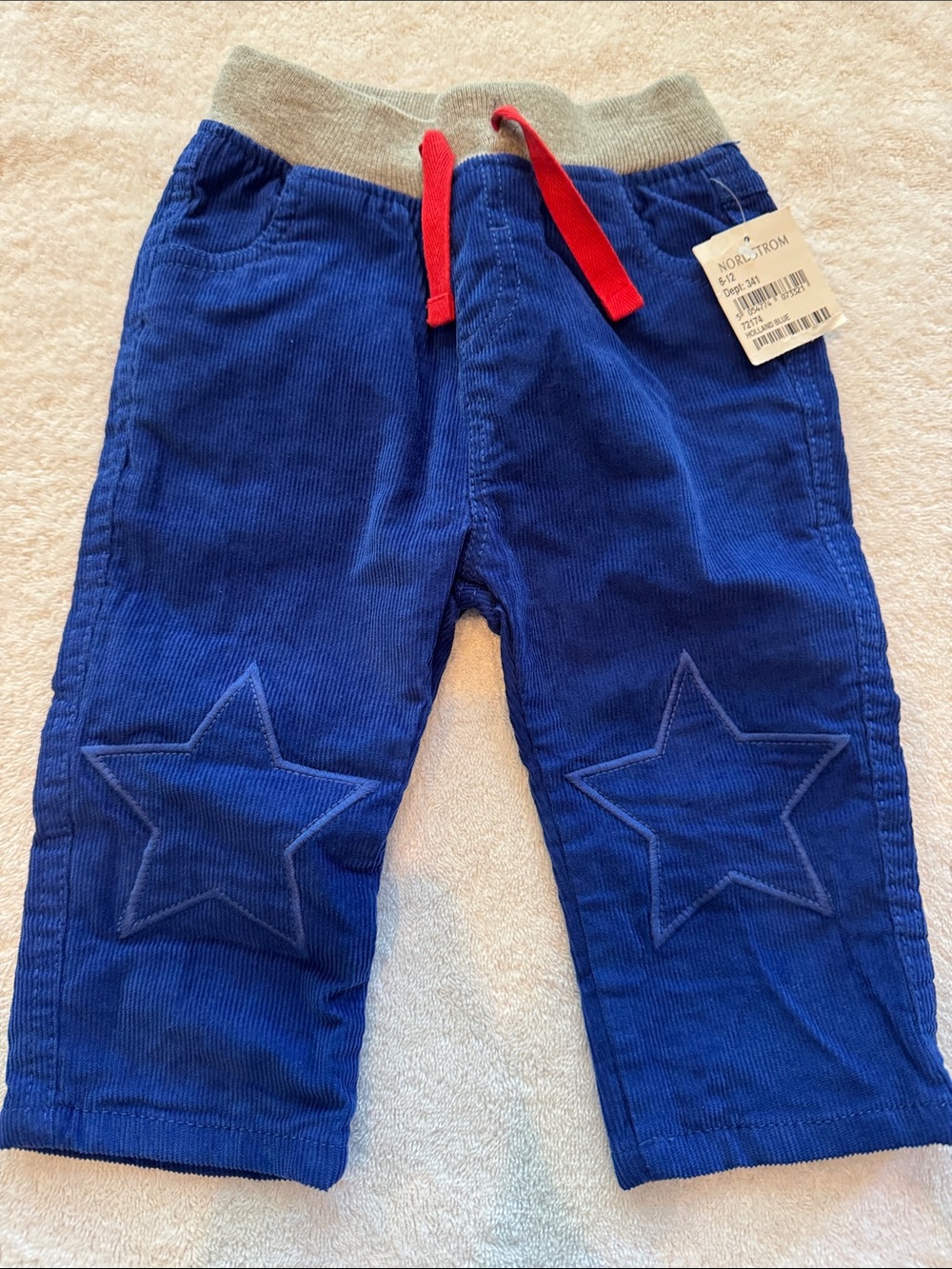 Baby Boden Royal Blue Corduroy Pants with Star Knee Patches